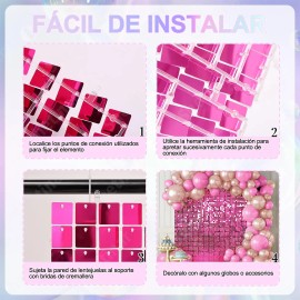 Panel Decorativo 4d Eco Shimmer Wall 30pz 30*30cm Lentejuela