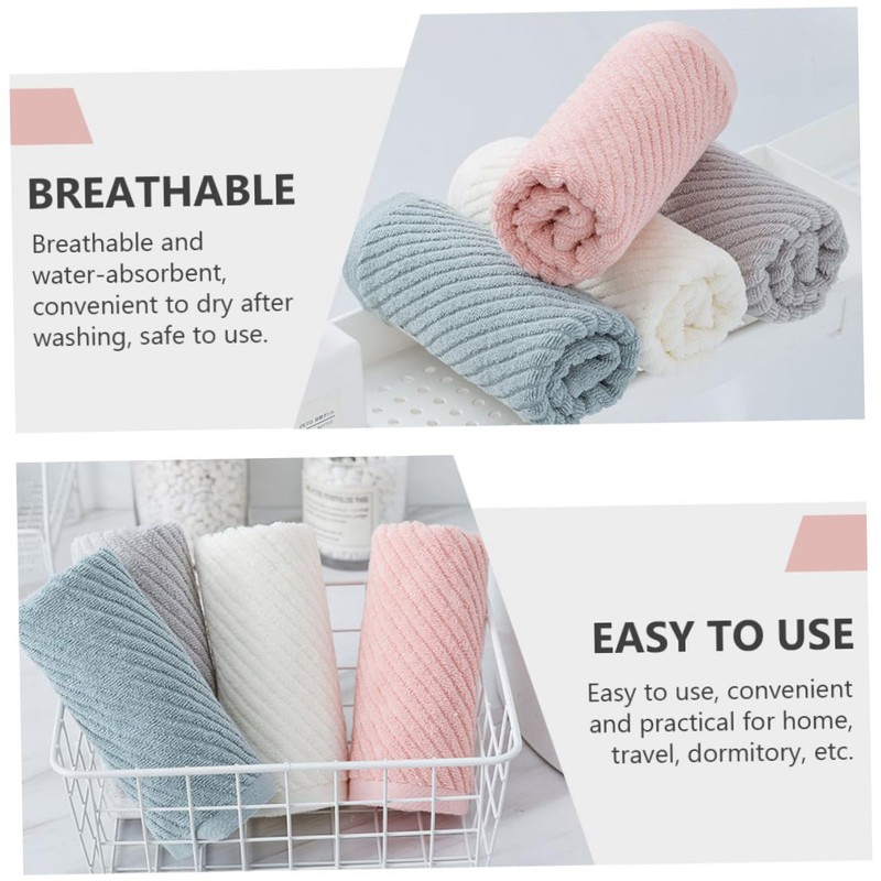 MERRYHAPY Supple Absorbent Face Towels 4 Pack Cloths for Home