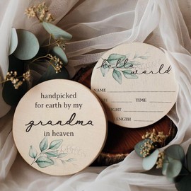 Prezzeluna Handpicked for Earth by My Grandma in Heaven Pregnancy Announcement Newborn Sign