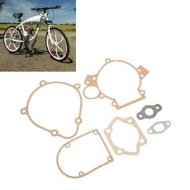 Leapiture 6 Pcs Gasket Kit, Motorized Bicycle Gasket Set Push Bike Gasket Set Complete Sealed Fit for 100cc Motorized Bicycle Push Bike Motor Engine Part
