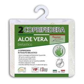 V.I.P. VERY IMPORTANT PILLOW V.I.P. Pair of Aloe Vera Jacquard Elastic Cushion Covers with Zip for Pillows, Memory, 50 x 80 cm, Made in Italy