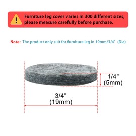 uxcell 40pcs Furniture Pads Round 3/4" Self-Stick Non-Slip Anti-Scratch Reduce Noise Felt Pads Floor Protector Gray