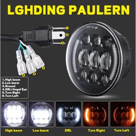 bamotoop 5-3/4" 5.75 Inch Round Led Headlight with Turn Signal High Low Beam DRL Compatible with Harley Sportster XL 883 1200 Dyna