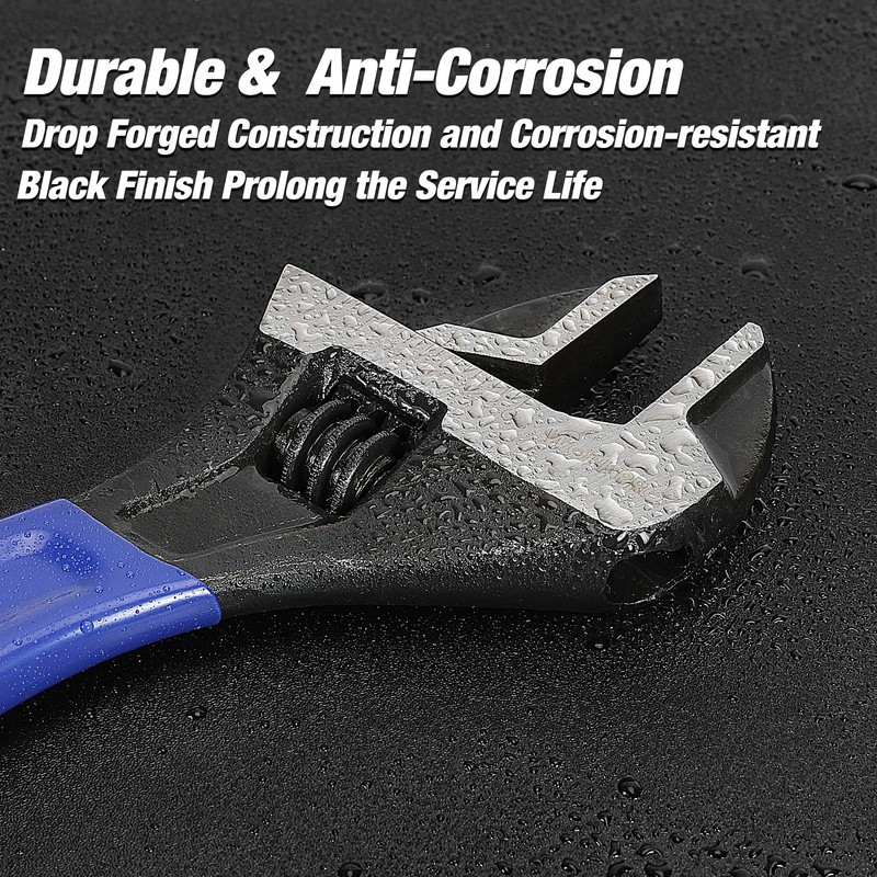 WORKPRO 2-Piece Adjustable Wrench Set, 6-Inch & 10-Inch Wide Jaw