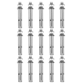 DTGN M8 x 70 Hex Expansion Bolts - 15Pack - Good for Concrete Dry Brick Block Walls - 304 Stainless Steel - Silver
