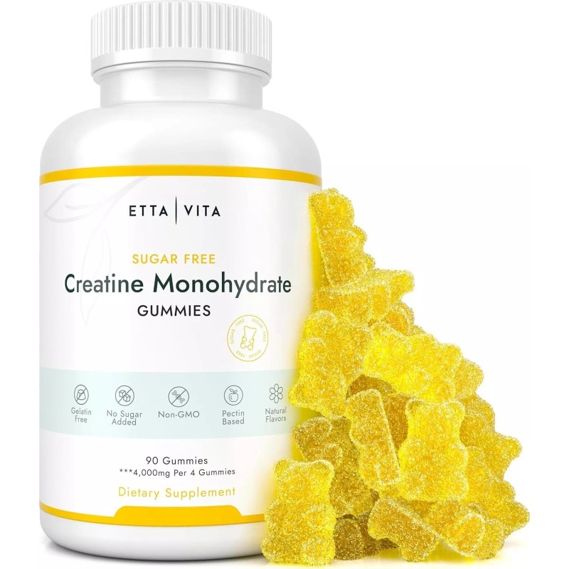 Etta Sugar-Free Creatine Monohydrate Gummies Women Men Muscle Support Energy