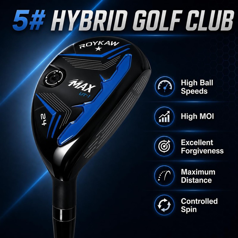 Roykaw 5 Hybrid Golf Club for Right Hand, 24 Degrees