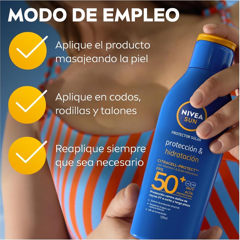Protector Solar Corporal NIVEA SUN Protección E Hidratación Fps50+ 125Ml