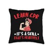 CPR Instructor AED Instructor Heartfelt Skill CPR Trainer Throw Pillow