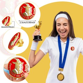 50 Pcs Goat Championship Trophy Lapel Pins Greatest of All Time MVP Award Pin Bulk G.O.A.T Champion Enamel Pins for Tournament League Baseball Team Sports Award Gifts