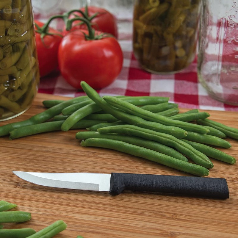 RADA Cutlery Heavy Duty Paring Knife, Black Handle, Pack of