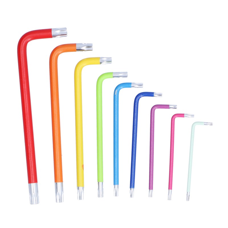 9Pcs Hex Wrench Star Colourful Long Arm Metal Key Tool