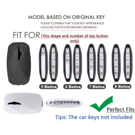 SANRILY Metal & Leather 5 6 7 8 Button Smart Key Fob Cover Case Fit for Genesis GV80 G80 2025 GV60 G70 G90 2023 2024 2025 Fit for Hyundai Keychain Holder Keychain Red