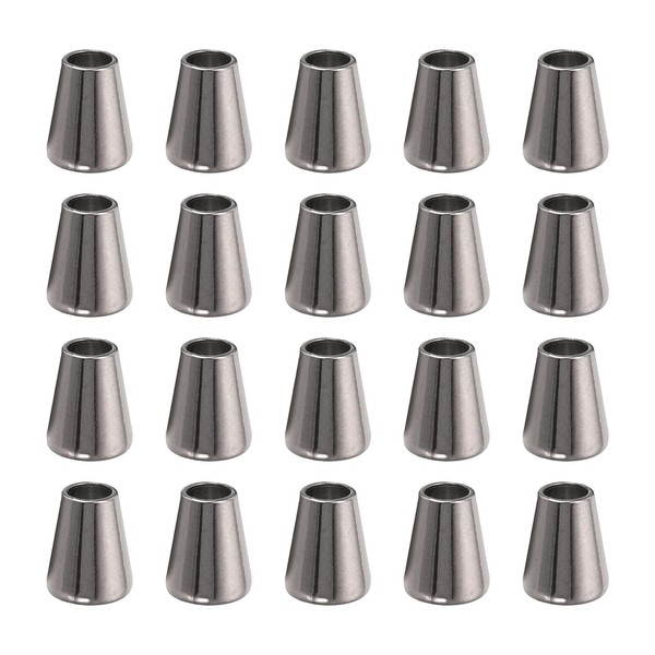 uxcell 36Pcs Alloy Bell End Stoppers, 14mm x 12mm Cord