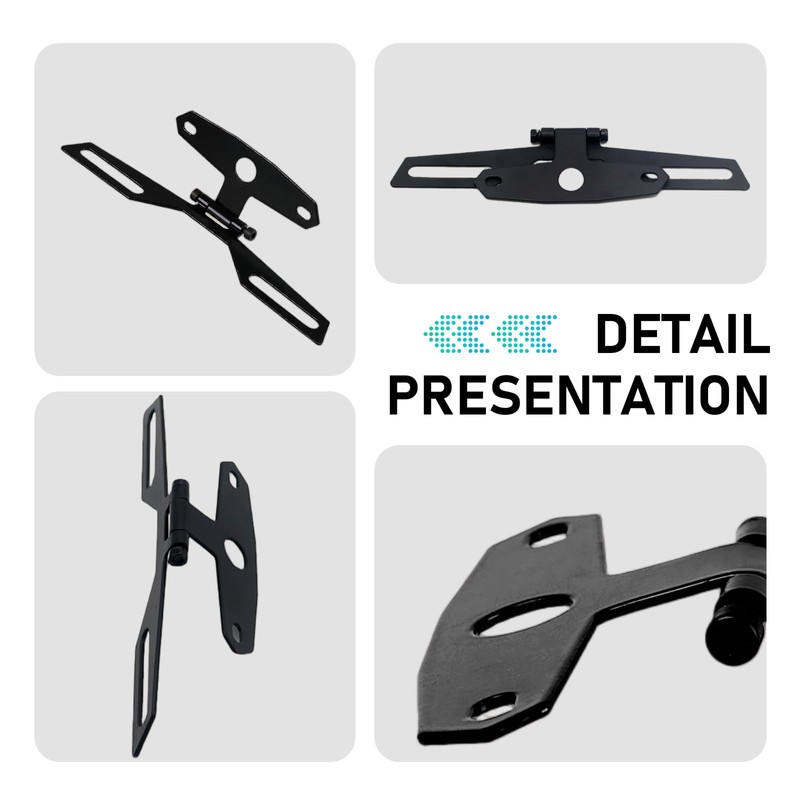 Qurbuns Motorcycle License Plate Bracket, Adjustable Motorbike Fold Tail Light