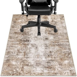 Capslpad Office Chair Mats for Hardwood Floor 90x120cm Non-Slip Modern Abstract Home Multi Purpose Chair Mat Low Pile Floor Protectors Computer Chair Carpet for Tile Laminate Rolling Chair, Brown