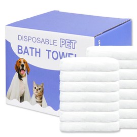 Disposable Pet Bath Towel,15 PCS Portable Pet Grooming Towels,11.8 x 21.6 inch Convenient Pet Cleaning Towel Pet Drying Towels,Absorbent Bath Towel for Small Dog Puppy Cat