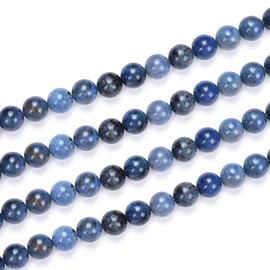 2 Strands Adabele Natural Blue Dumortierite Healing Gemstone 6mm (0.24 inch) Round Loose Beads Gem Stone Spacer (116-124pcs) for Jewelry Craft Making GF28-6