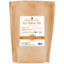 The Republic of Tea — Organic Get Throat Aid Herb Tea Refill Bag, 250 Tea Bags, Naturally Caffeine Free Be Well Tea