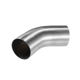 ACROPIX 1 Pcs OD 2.5 Inch 45 Degree Mandrel Bend Elbow SS304 Stainless Steel Bend Tube Exhaust Elbow Pipe for Car Modified Exhaust System Piping Silver Tone Car Parts