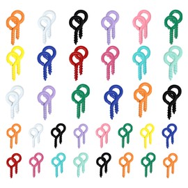 Honbay 600PCS Colorful Screw Eye Pins Mini Eyepins Hooks Tiny Metal Screw Eye Hooks Ornaments Hooks Eyelets Screw Threaded Clasps Hooks Threads Eye Screws for Jewelry Making DIY Art Craft Projects