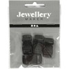 Click Clasp, W: 15 mm, black, 4pcs