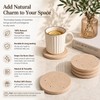 4" Natural Travertine Stone Coasters Set of 4,Round Stone Cup