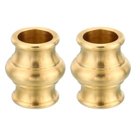 PATIKIL 22x25mm Solid Brass Lamp Neck, 2 Pack Threaded Turned Brass Spindle Slips Lamp Finial Pipe Coupling for Lamp Decoration