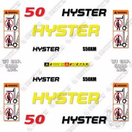 Aftermarket Fits Hyster 50 Decal Kit Forklift Equipment Decals - 7 YEAR VINYL