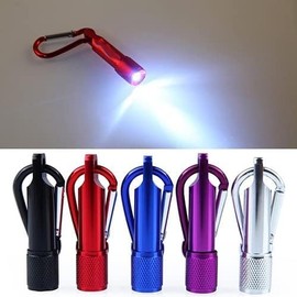 Jowxsx Blue Mini Flashlight, Aluminum LED Handheld Torch with Carabiner Clip, Mini LED Flashlight for EDC, Party Favors, Night Reading, Camping, Hiking, Power Outage, Emergency Safety & Security