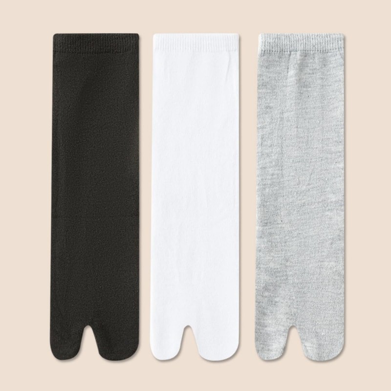 Qzkouma FEND-45 Women's 2 Toe Socks, 5-Pair Set, Cotton Blend,