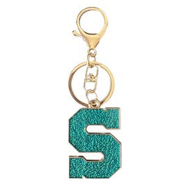 Red Black Letter A-Z Keychain for Women Men Purse Handbags Metal Alphabet Initial Letter Car Key Rings Novelty Key Chains (Light Blue S)