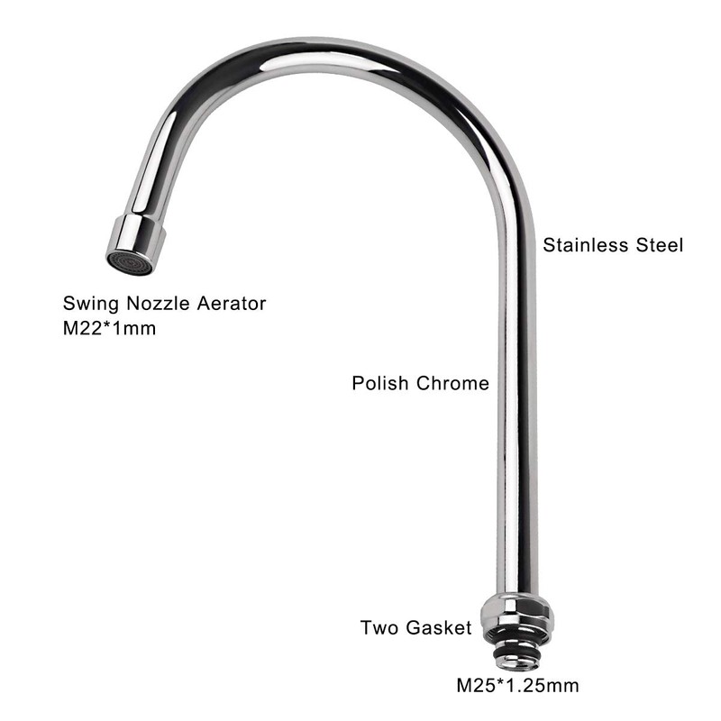 KWODE 6” Swivel Gooseneck Spout Replacement Kit for Commercial Kitchen