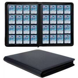 Premium 1000+ Pockets Card Binder,16 Pockets Trading Card Binder Ringless Side Loading Trading Card Album Folder for TCG Black