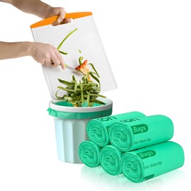 6L*30 Thickened Compostable Food Waste bags, VOXON 6L Biodegradable Kitchen Caddy Liners- EN13432 Certified,Pack of 1 Rolls with 30 Bags