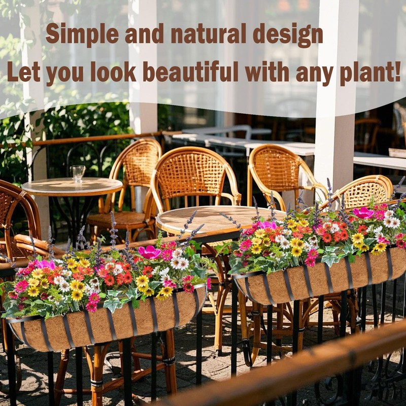 JFFLYIT 2 Pcs 24“ Railing Planter Window Box Deck Railing