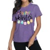Happy Easter Cute Women's Cotton Sleeveless T-Shirts with Easter Bunny