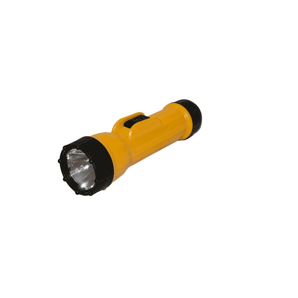 BrightStar 2D Cell LED Heavy Duty Flash Light – Lightweight, Anti-Roll Emergency & Job Site Torch Light | Black (11500)