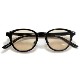 MERRY PLEASURE Sunglasses Date Glasses, Wellington, Boston, Round Glasses, Bosrington, Light Color Lens, Light Color, Colored Lens, Asian Fit, Men's, Women's, Black x Lt.BROWN