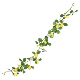 Levemolo Lemon Garland Simulation Rattan Decor Green Leaves Artificial Lemon Vine for Home Wall and Door Decoration for Fresh Indoor Aesthetics