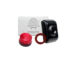 Safeguard Supply ERA Series Driveway Alarms Wireless Outside Weatherproof Long Range 4000ft Driveway Sensor Motion Detector with 90dB Flashing Strobe Wireless Driveway Alarm Chime Receiver