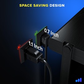 Maximm Extension Cord Heavy Duty (10 Feet) Flat Wire 3-Prong Flat Plug, 14 AWG Power Cord - UL Certified, White, Ideal for Home and Office Use, Appliances, Electronics, Power Tools