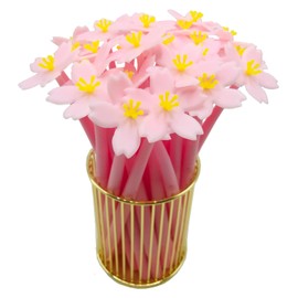Finpletai 30pcs Cherry Blossoms Gel Pens, 0.5mm Black Ink, Cute Flower Pens for Kids, School, Office, Gifts