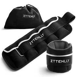 ZTTENLLY Adjustable Ankle Weights 1 to 5 LBS Pair with Carry Bag - Breathable Fabrics, Reflective Trim - Strength Training Leg Wrist Arm Ankle Walking Weights Sets for Women Men Kids