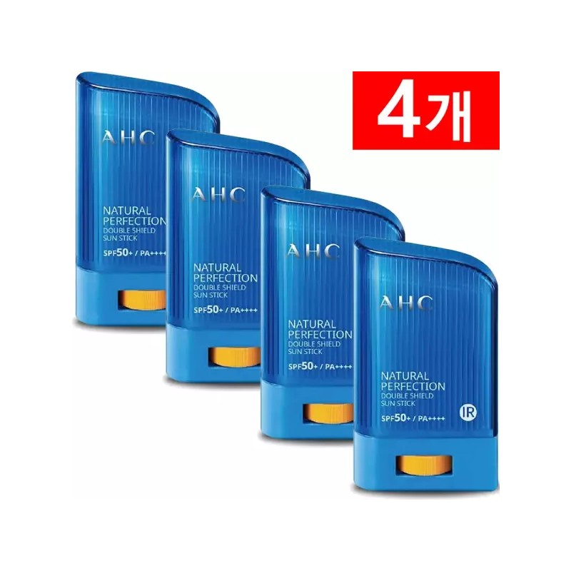 AHC 내추럴 퍼펙션 더블 쉴드 선스틱 블루 14g 4개 AHC