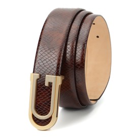 GIL Leather Premium Brown Belt for Men – Signature Style Buckle, Belt for Casual, Formal, and Business Wear (Brown, 44)