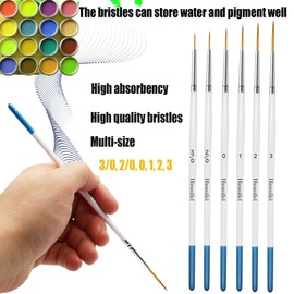 Himmlfel Rigger Brush Set, 6 Pcs Rigger Brushes for Painting Fine Long Lines, Thin Lines, Blades of Grass, Hair and More. Paint Brushes for Acrylic, Watercolour, Oil and Gouache Painting