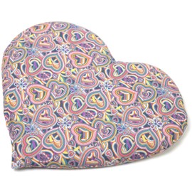 Cherry Stone Cushion Heart Approx. 30 x 25 cm – Organic Fabric Psychedelic Heart – Heat Cushion – Grain Cushion – A Charming Gift