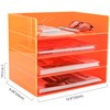 Gelite Acrylic File Organizer for Desk 4 Tiered Stackable Letter