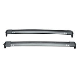 Roof Rack Cross Bars Compatible With 2006-2013 LAND ROVER RANGE ROVER SPORT HSE, Factory Style Aluminum Black by IKON MOTORSPORTS